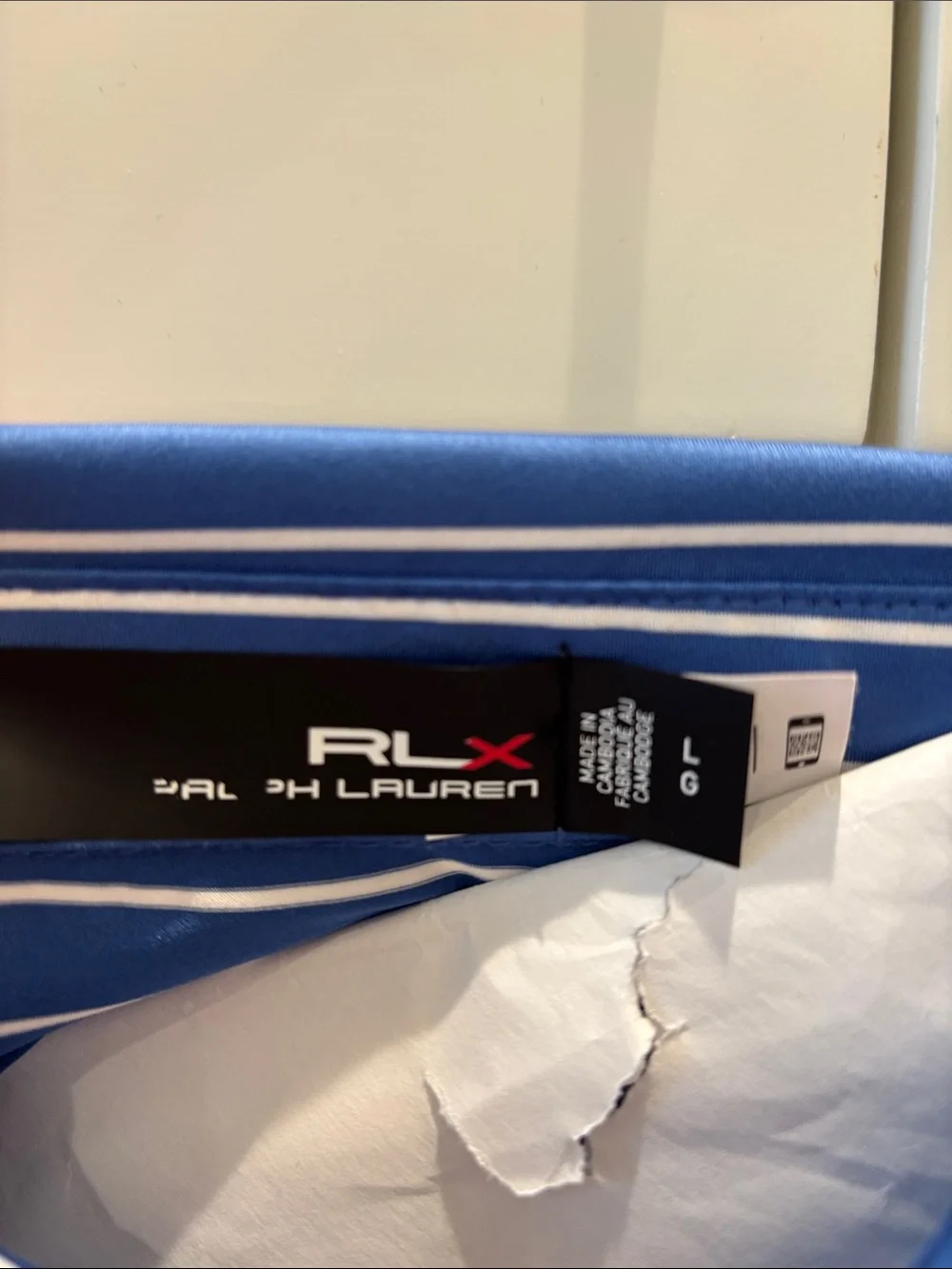 Ralph Lauren Blue and White Striped Polo